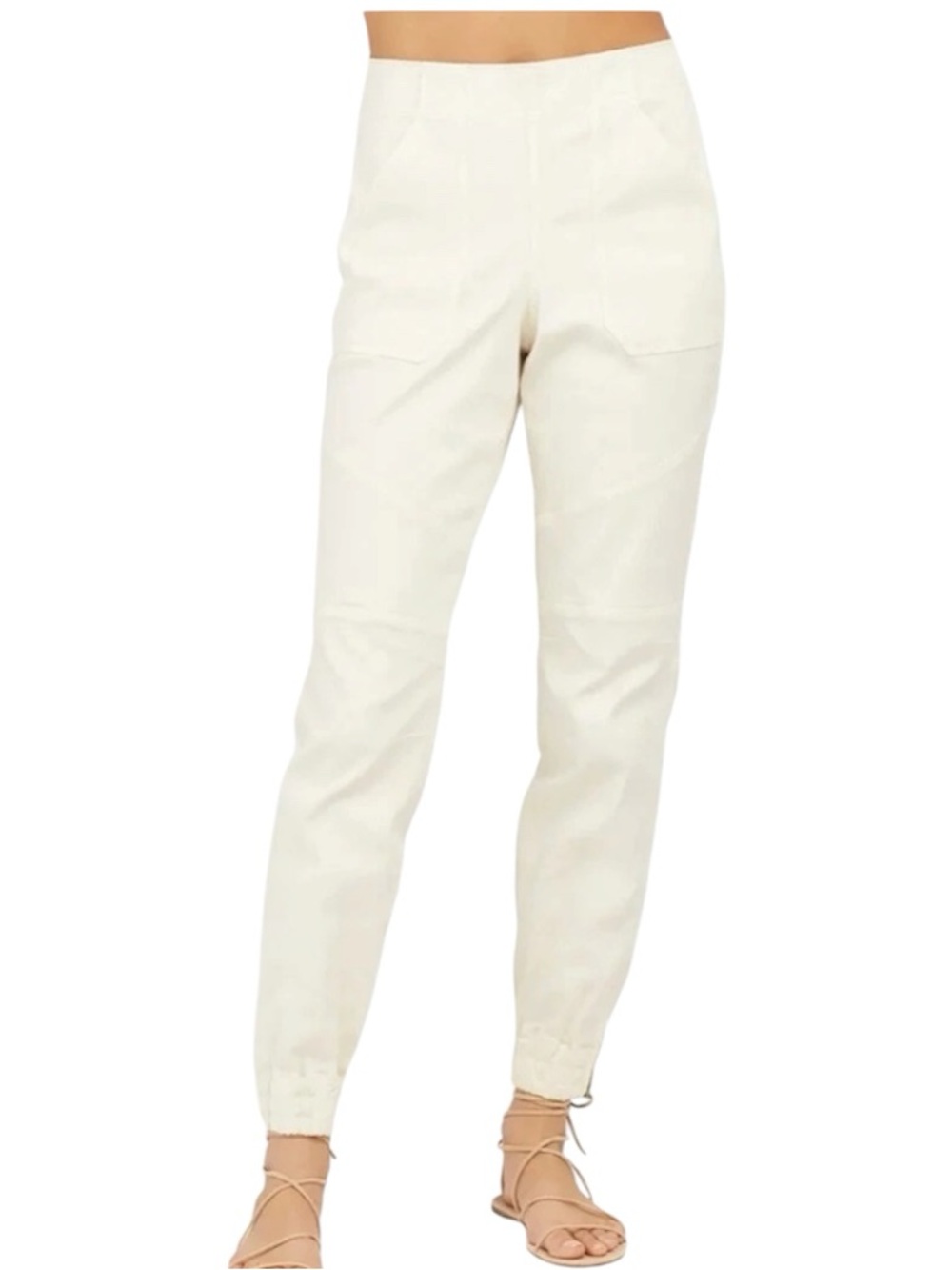 Spanx Stretch Twill Jogger Pant Parchment Off White size XL